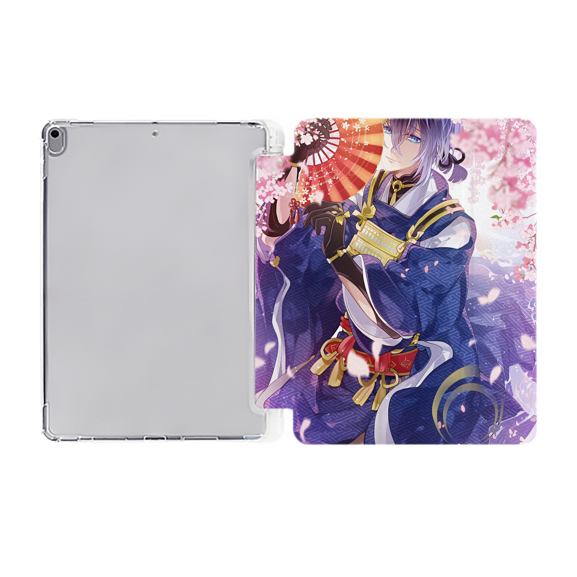 （画像用） 刀剣乱舞 Touken Ranbu IPad ケース ペン収納付き 三つ折りスタンド PUレザー×シリコン 対応機種9.5/10.5/10.9インチ